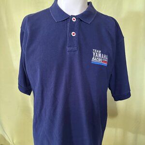 Team Yamaha Racing Sports Men's Dark Blue Polo Shirt Size Large Cotton